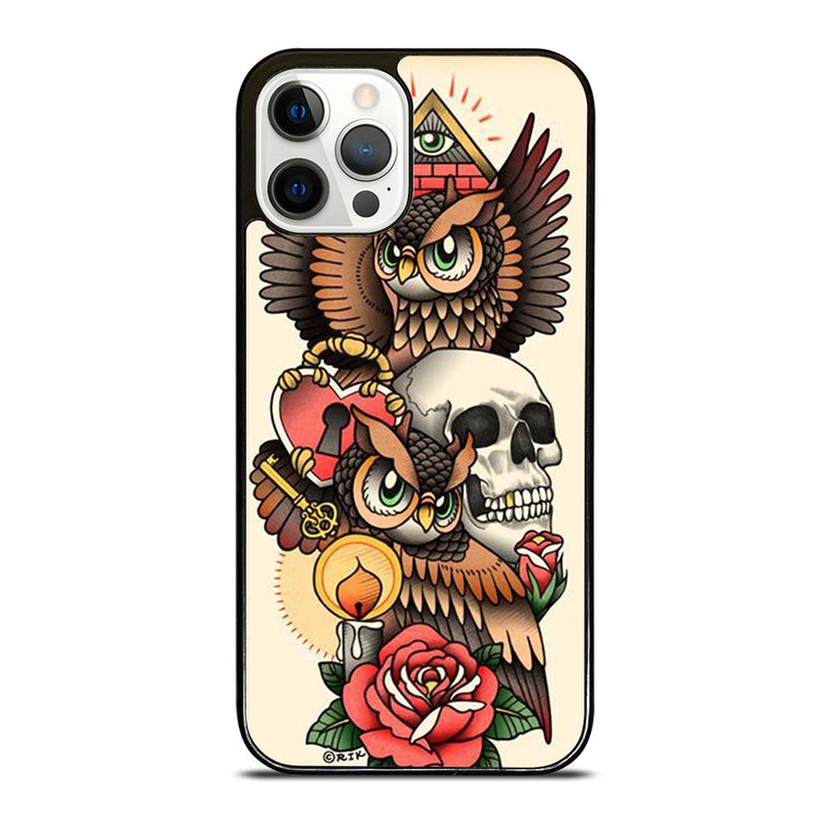 OWL STEAMPUNK ILLUMINATI TATTOO iPhone 12 Pro Case Cover