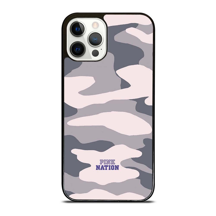 PINK NATION VICTORIA'S SECRET LOGO CAMO iPhone 12 Pro Case Cover