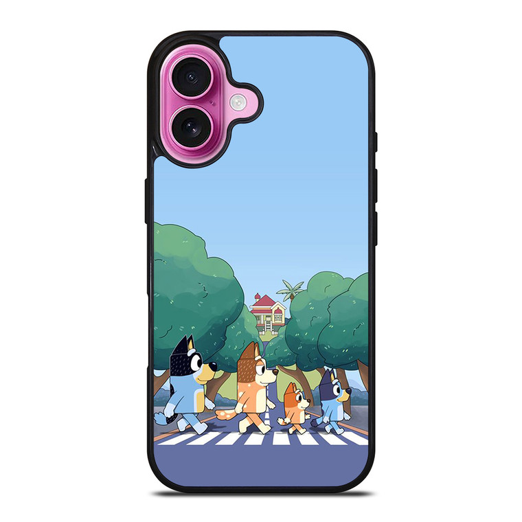 HEELERS FAMILY BLUEY CARTOON ABBEY ROAD iPhone 16 Plus Case Cover