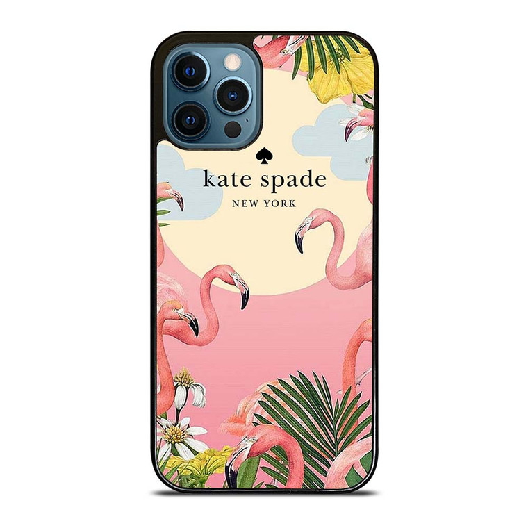 KATE SPADE NEW YORK LOGO FLORAL FLAMENGOS iPhone 12 Pro Max Case Cover