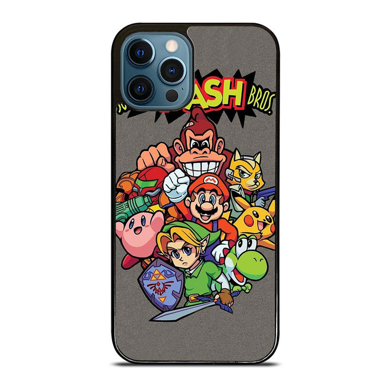 NINTENDO GAME CHARACTER SUPER SMASH BROSS AND FRIENDS iPhone 12 Pro Max Case Cover