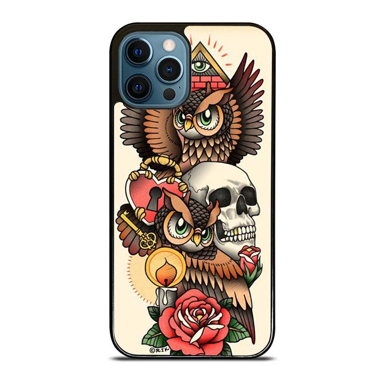 OWL STEAMPUNK ILLUMINATI TATTOO iPhone 12 Pro Max Case Cover