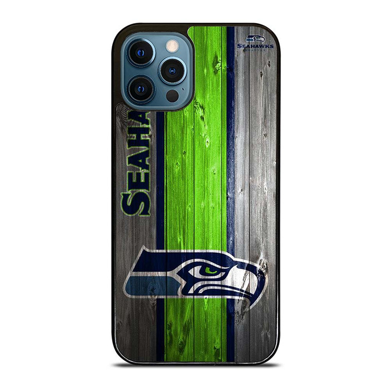 SEATTLE SEAHAWKS WOODEN LOGO iPhone 12 Pro Max Case Cover