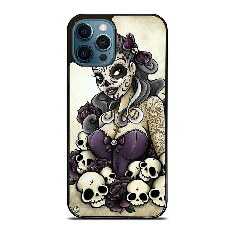 SUGAR SKULL TATTOO GIRL iPhone 12 Pro Max Case Cover