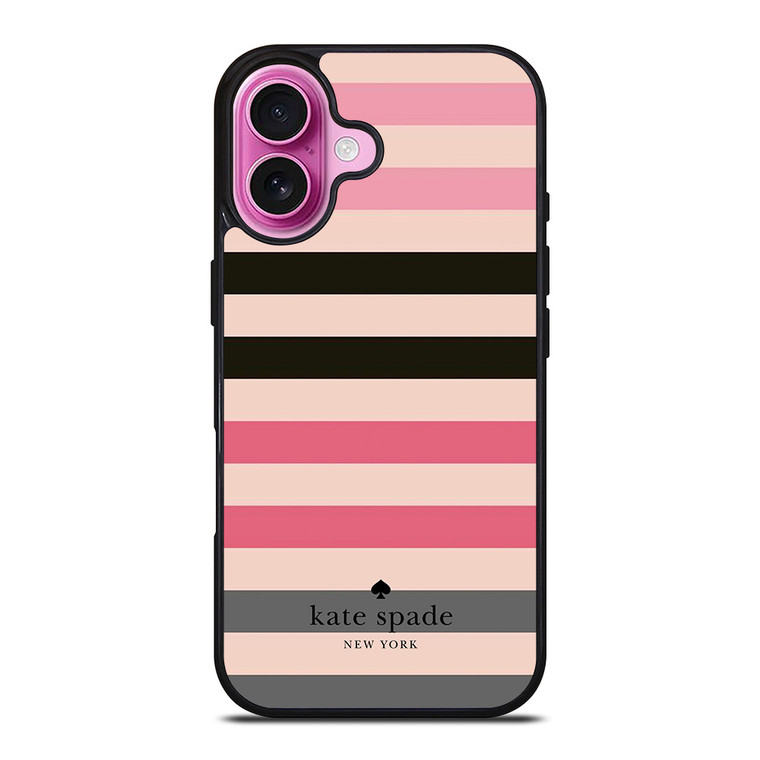 KATE SPADE NEW YORK LOGO STRIPES PATTERN iPhone 16 Plus Case Cover