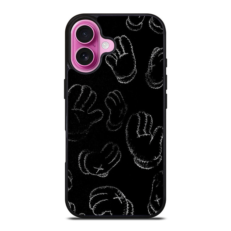 KAWS BLACK GLOVES iPhone 16 Plus Case Cover