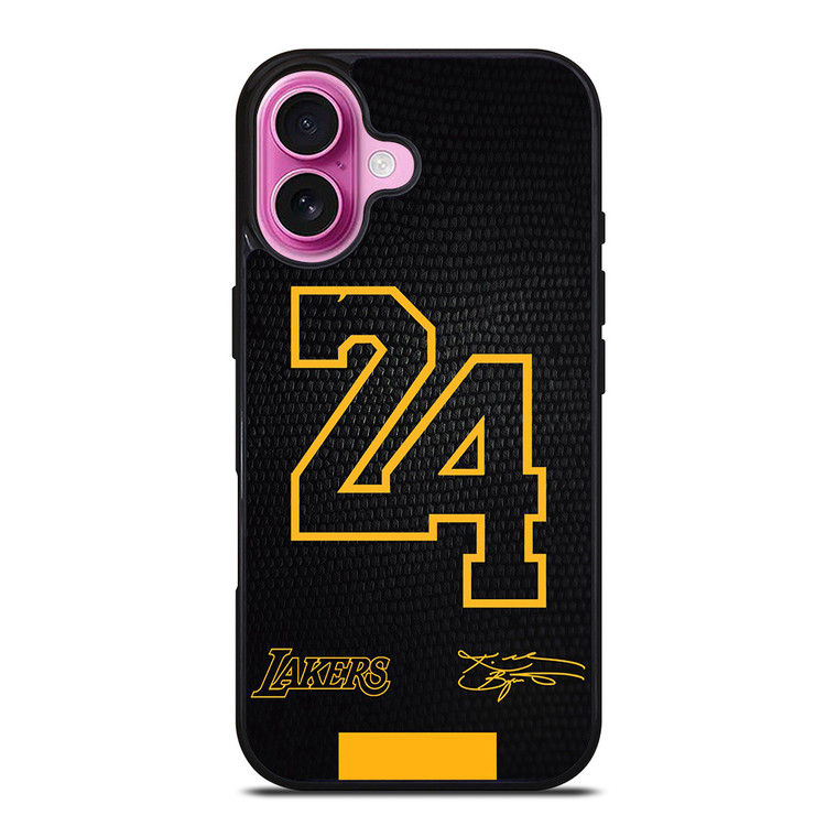 KOBE BRYANT BLACK MAMBA 24 SIGNATURE iPhone 16 Plus Case Cover