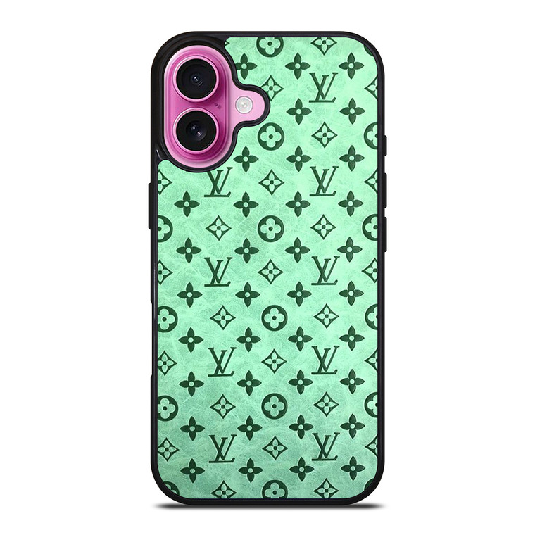 LOUIS VUITTON LOGO GREEN ICON PATTERN iPhone 16 Plus Case Cover LOUIS VUITTON LOGO GREEN ICON PATTERN iPhone 16 Plus Case Cover