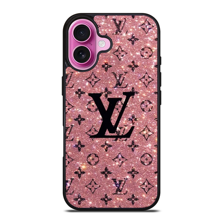LOUIS VUITTON LV LOGO PINK SPARKLE iPhone 16 Plus Case Cover LOUIS VUITTON LV LOGO PINK SPARKLE iPhone 16 Plus Case Cover