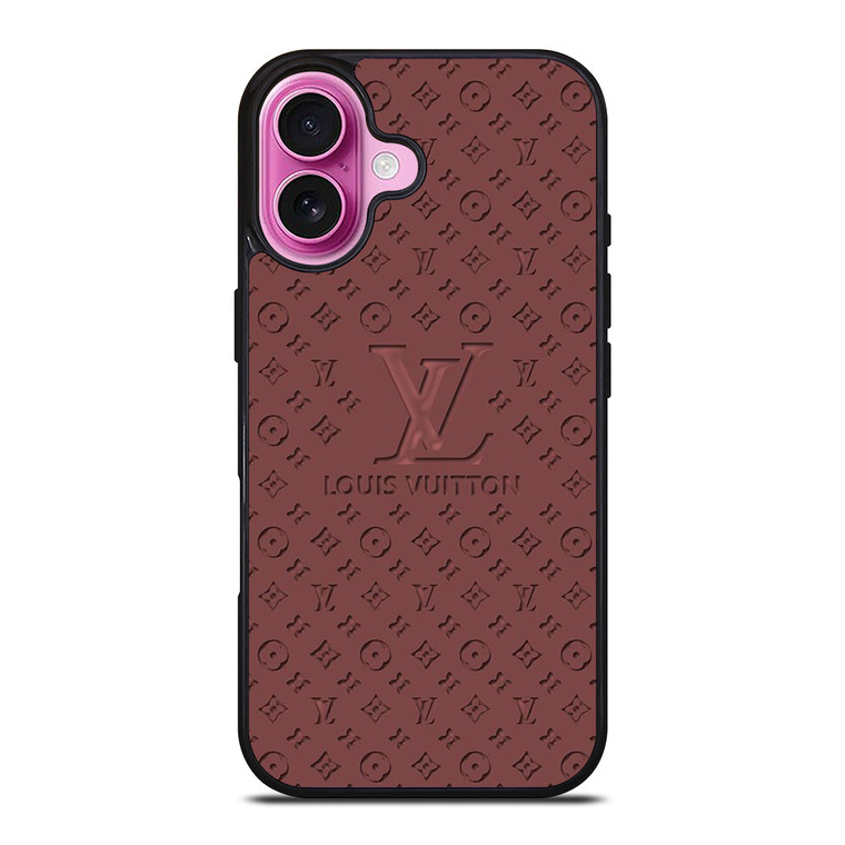 LOUIS VUITTON LV ROSE BROWN LOGO ICON iPhone 16 Plus Case Cover LOUIS VUITTON LV ROSE BROWN LOGO ICON iPhone 16 Plus Case Cover