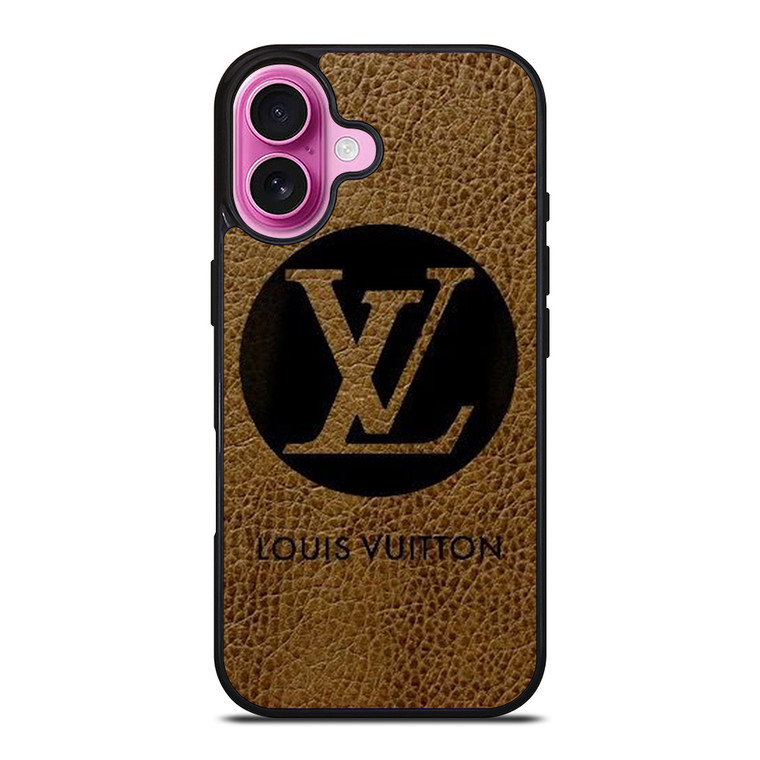 LOUIS VUITTON PARIS LV LOGO LEATHER iPhone 16 Plus Case Cover LOUIS VUITTON PARIS LV LOGO LEATHER iPhone 16 Plus Case Cover
