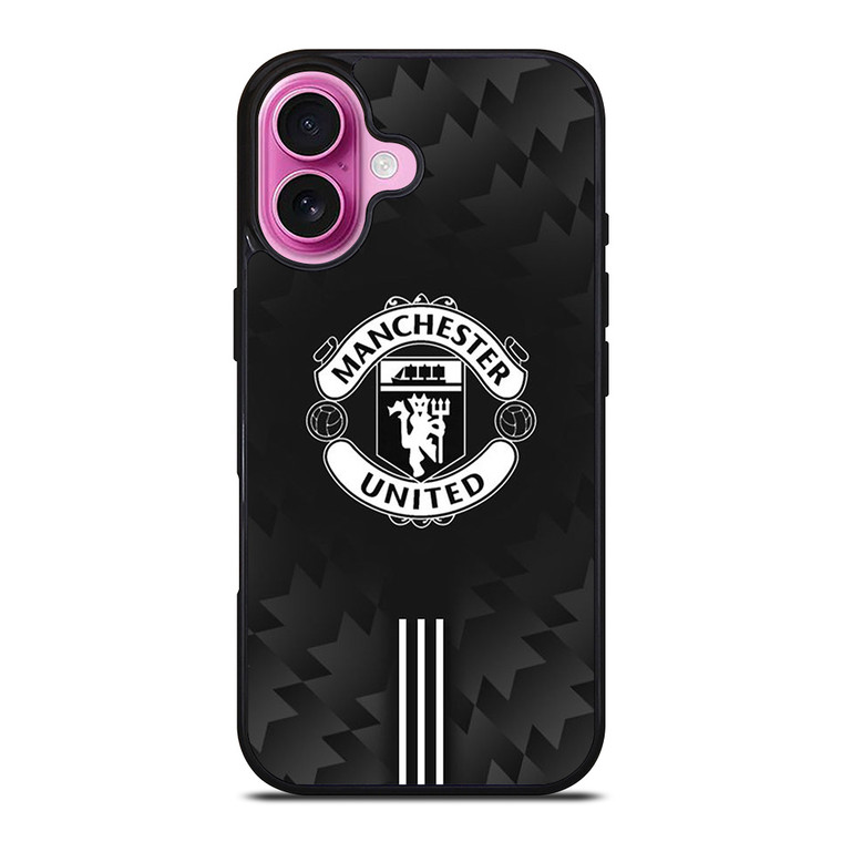MANCHESTER UNITED BLACK LOGO iPhone 16 Plus Case Cover MANCHESTER UNITED BLACK LOGO iPhone 16 Plus Case Cover