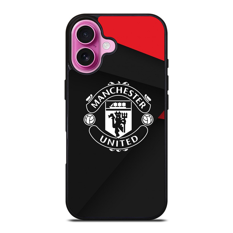MANCHESTER UNITED LOGO BLACK iPhone 16 Plus Case Cover MANCHESTER UNITED LOGO BLACK iPhone 16 Plus Case Cover