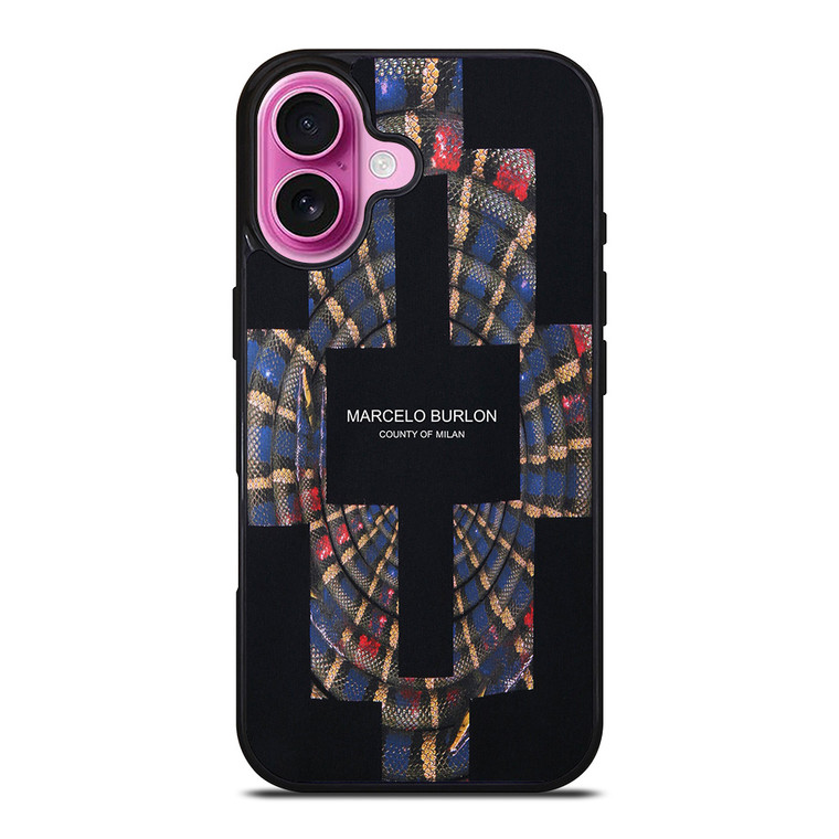 MARCELO BURLON COUNTY OF MILAN LOGO iPhone 16 Plus Case Cover MARCELO BURLON COUNTY OF MILAN LOGO iPhone 16 Plus Case Cover
