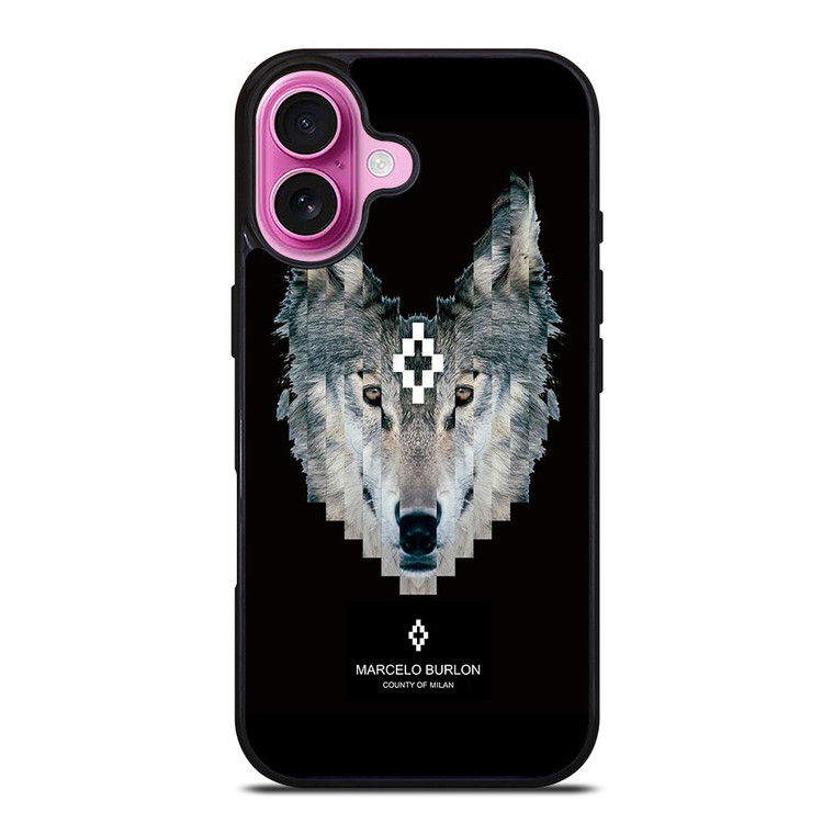 MARCELO BURLON WOLF LOGO iPhone 16 Plus Case Cover MARCELO BURLON WOLF LOGO iPhone 16 Plus Case Cover