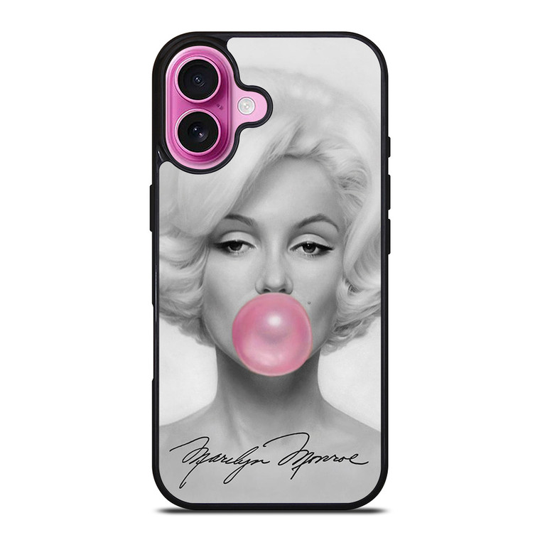 MARILYN MONROE PINK BUBBLEGUM iPhone 16 Plus Case Cover MARILYN MONROE PINK BUBBLEGUM iPhone 16 Plus Case Cover