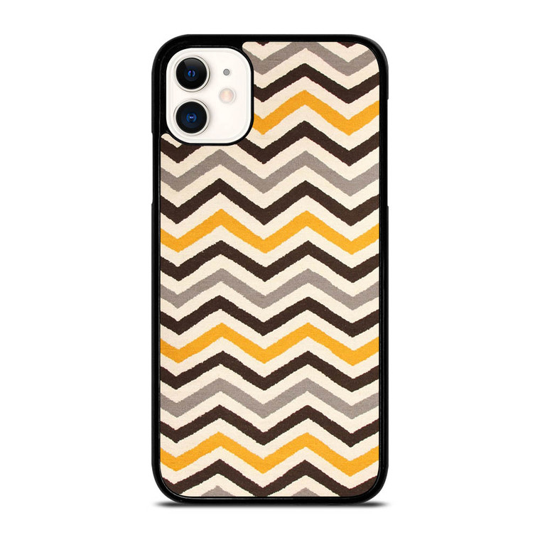 YELLOW BROWN CHEVRON PATTERN iPhone 11 Case Cover