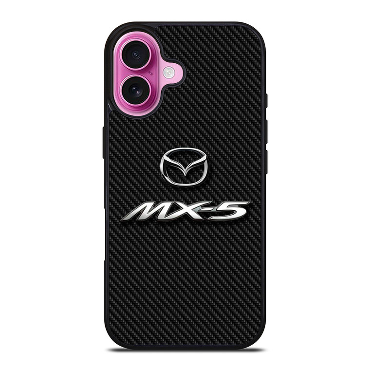 MAZDA MX 5 LOGO CARBON iPhone 16 Plus Case Cover MAZDA MX 5 LOGO CARBON iPhone 16 Plus Case Cover