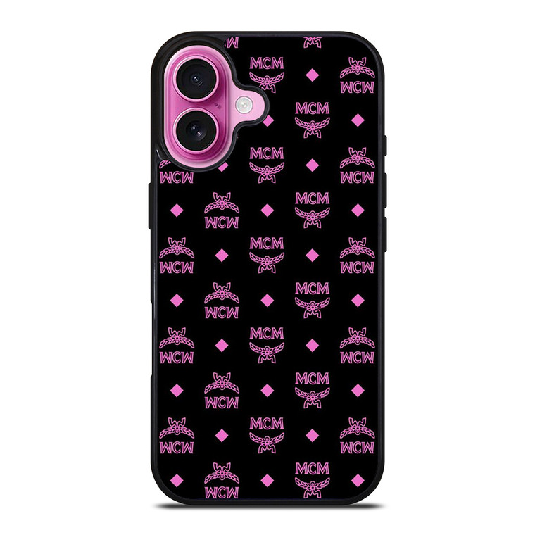 MCM WORLD LOGO BLACK PINK ICON iPhone 16 Plus Case Cover