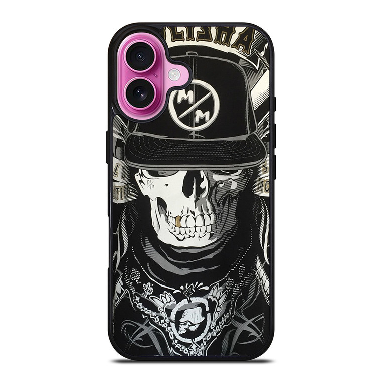 METAL MULISHA BLACK WHITE iPhone 16 Plus Case Cover METAL MULISHA BLACK WHITE iPhone 16 Plus Case Cover