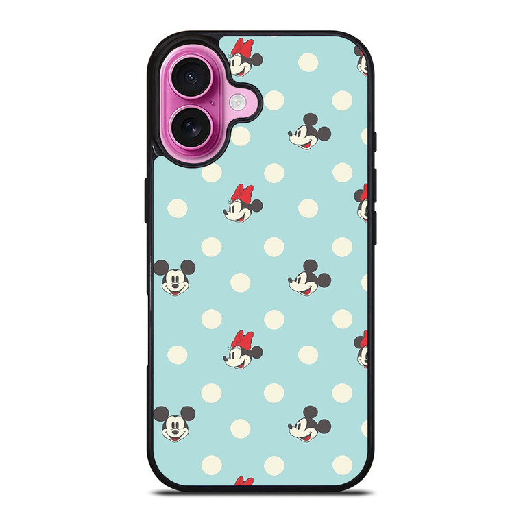 MICKEY AND MINNIE MOUSE DISNEY POLKADOTS iPhone 16 Plus Case Cover