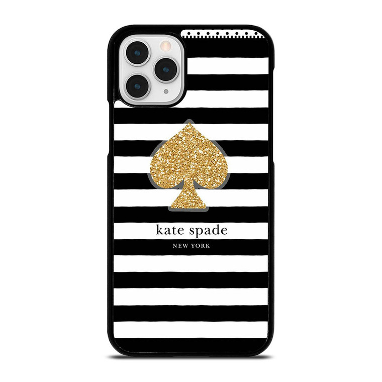 KATE SPADE NEW YORK GOLD LOGO STRIPES PATTERN iPhone 11 Pro Case Cover
