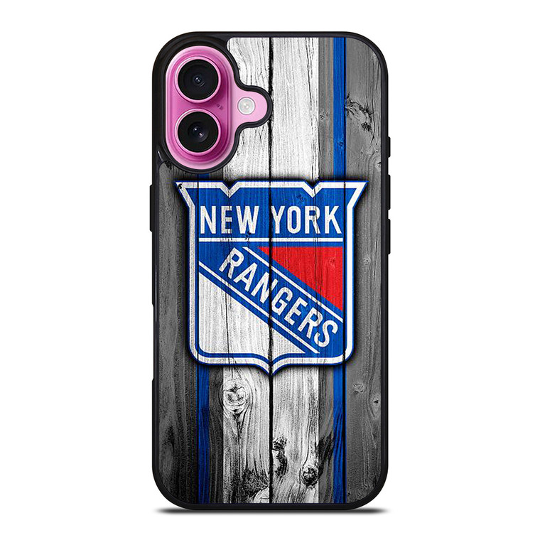 NEW YORK RANGERS WOODEN ICON iPhone 16 Plus Case Cover