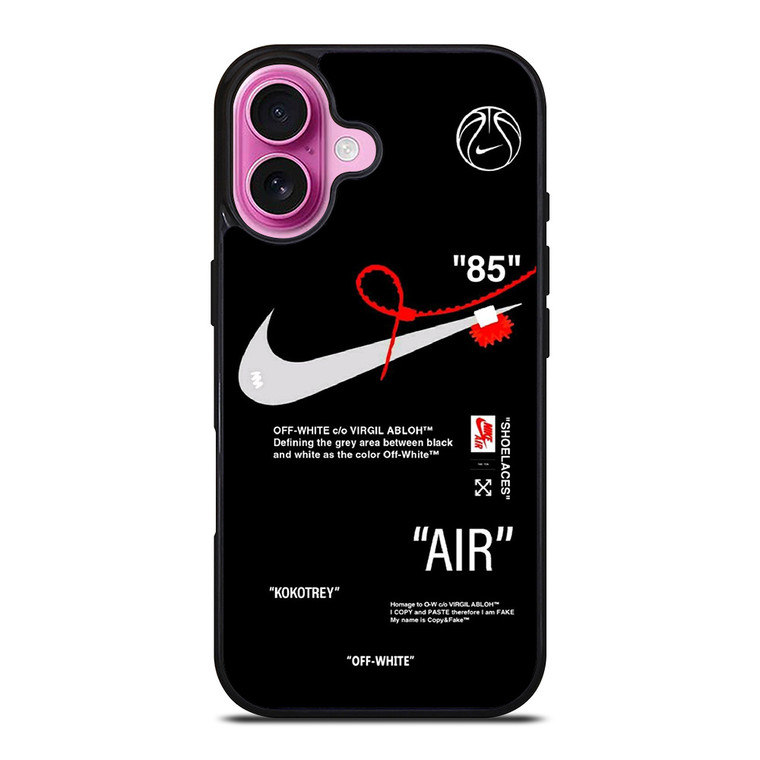 NIKE AIR JORDAN OFF WHITE BLACK KOKOTREY iPhone 16 Plus Case Cover