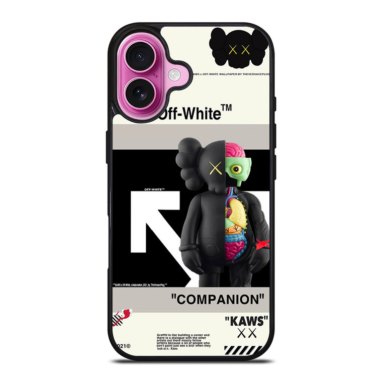 OFF WHITE KAWS COMPANION iPhone 16 Plus Case Cover
