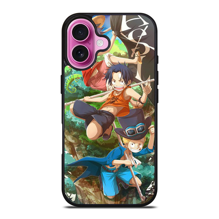 ONE PIECE LUFFY SABO ACE KID iPhone 16 Plus Case Cover
