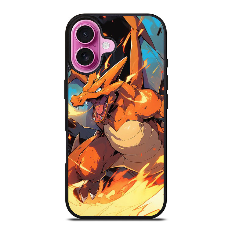 POKEMON CHARIZAR POCKET MONSTERS ART iPhone 16 Plus Case Cover
