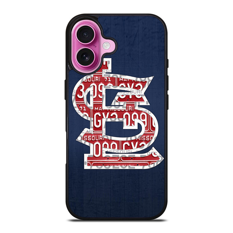 ST. LOUIS CARDINALS BASEBALL WOODEN LOGO iPhone 16 Plus Case Cover