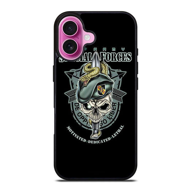 US ARMY SPECIAL FORCES LOGO SKULL iPhone 16 Plus Case Cover