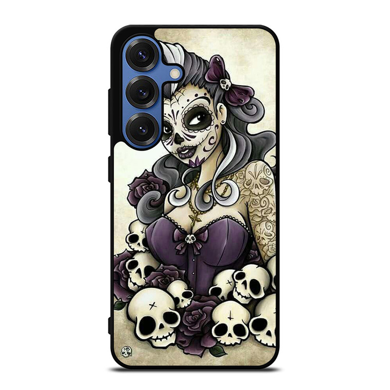 SUGAR SKULL TATTOO GIRL Samsung Galaxy S25 Case Cover