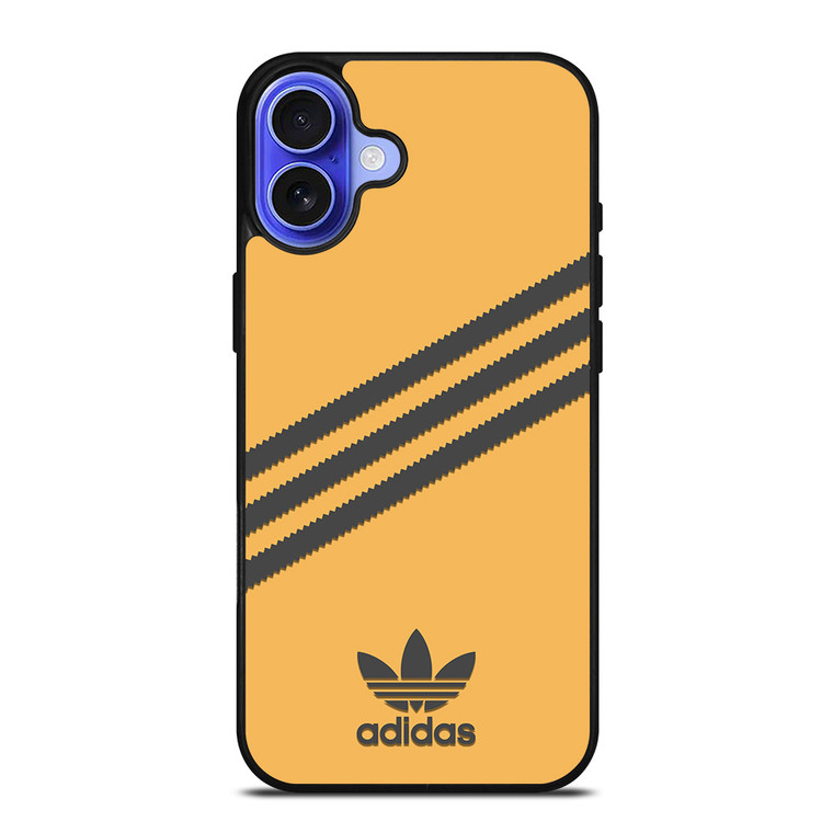 ADIDAS ORIGINALS STRIPES ORANGE BLACK iPhone 16 Case Cover