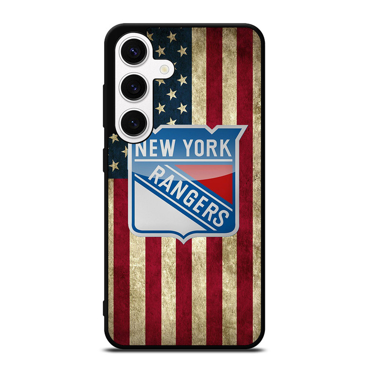 NEW YORK RANGERS NHL AMERICAN FLAG Samsung Galaxy S24 Case Cover