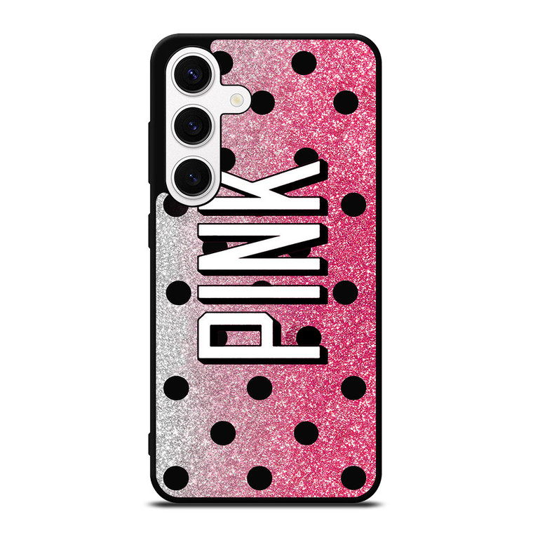 VICTORIA'S SECRET PINK LOGO SPARKLE Samsung Galaxy S24 Case Cover