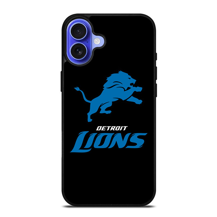 DETROIT LIONS BLACK LOGO iPhone 16 Case Cover