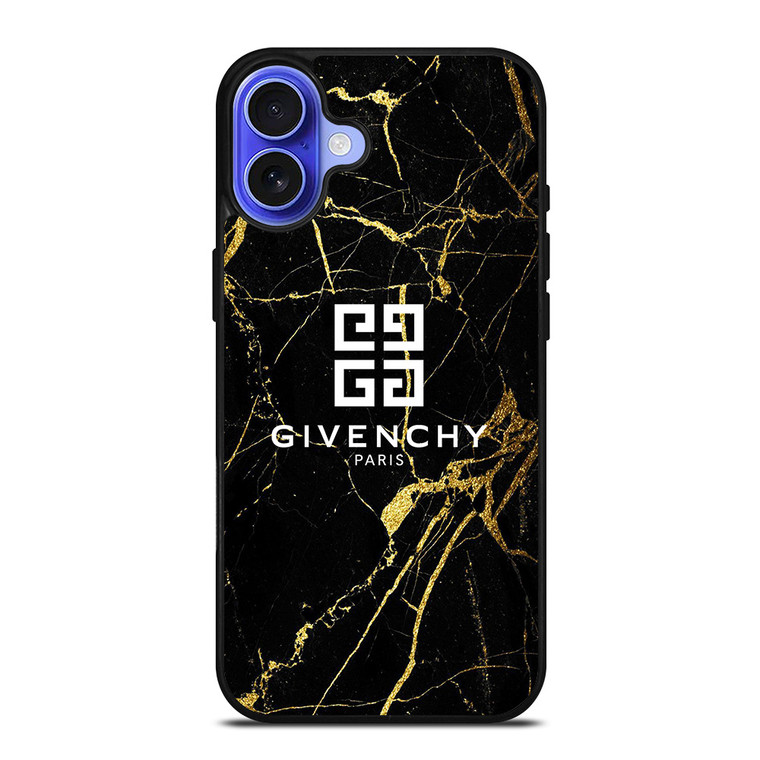 GIVENCHY PARIS GOLD MARBLE iPhone 16 Case Cover