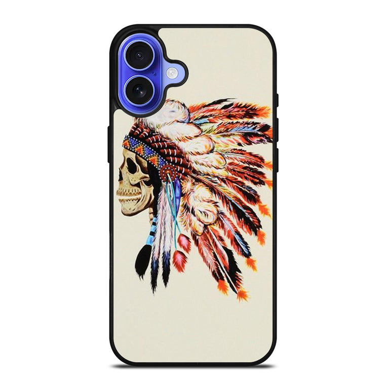 INDIAN FEATHER SKULL iPhone 16 Case Cover INDIAN FEATHER SKULL iPhone 16 Case Cover