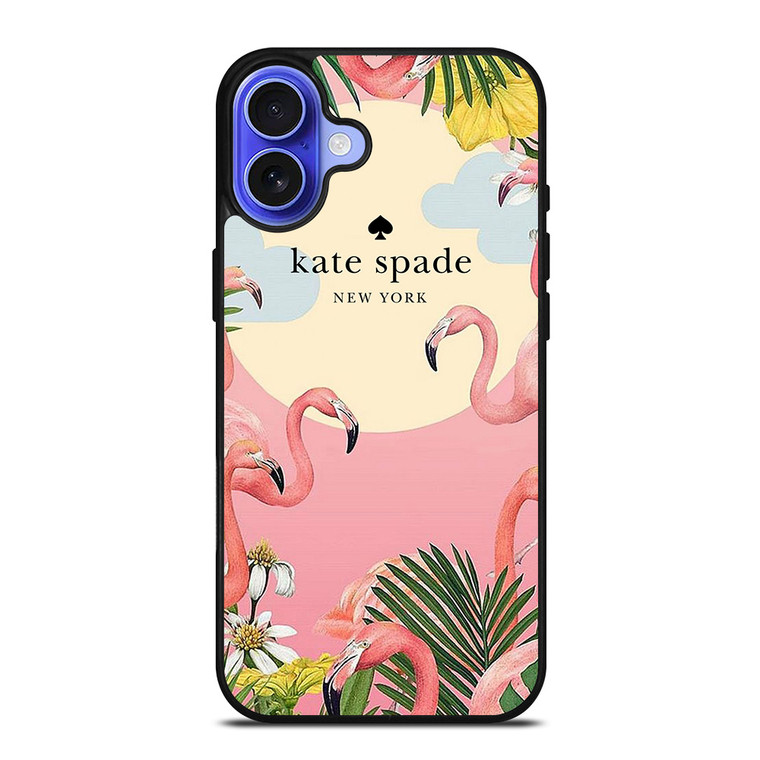 KATE SPADE NEW YORK LOGO FLORAL FLAMENGOS iPhone 16 Case Cover KATE SPADE NEW YORK LOGO FLORAL FLAMENGOS iPhone 16 Case Cover