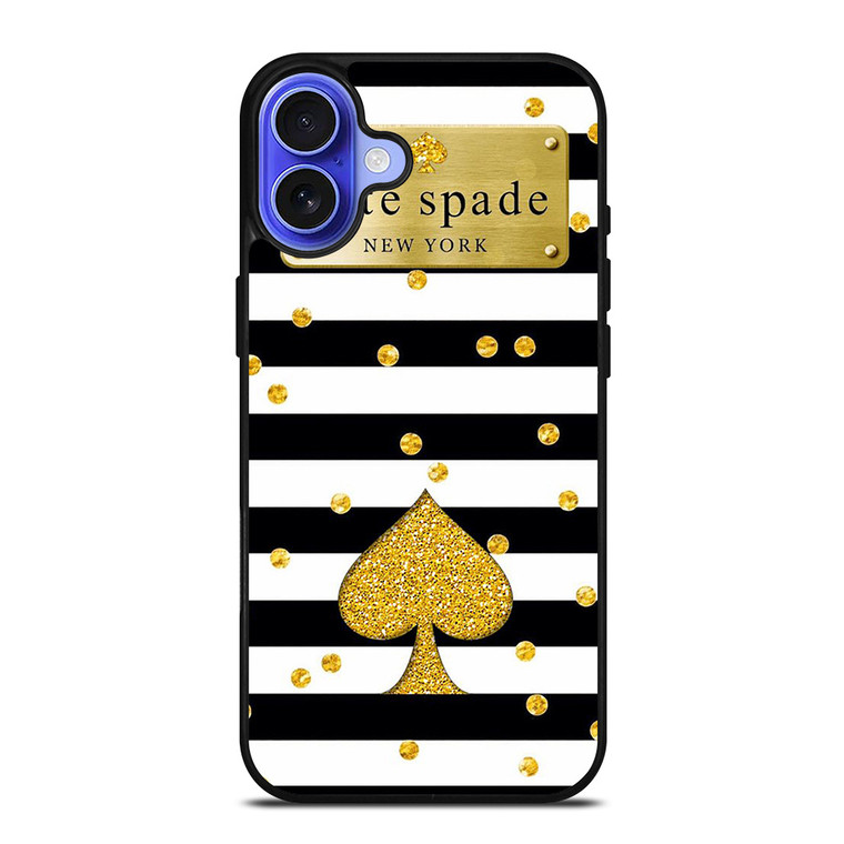 KATE SPADE NEW YORK LOGO GOLDEN POLKADOTS ICON iPhone 16 Case Cover