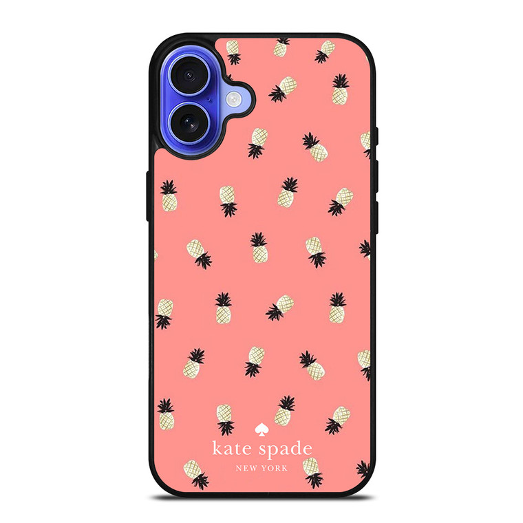 KATE SPADE NEW YORK LOGO PINK PINEAPPLES ICON iPhone 16 Case Cover