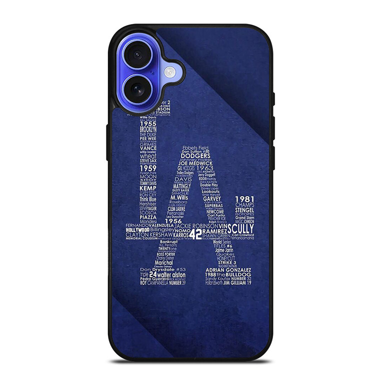 LA DODGERS LOS ANGELES LOGO BASEBALL TEAM TYPOGRAPHY iPhone 16 Case Cover LA DODGERS LOS ANGELES LOGO BASEBALL TEAM TYPOGRAPHY iPhone 16 Case Cover