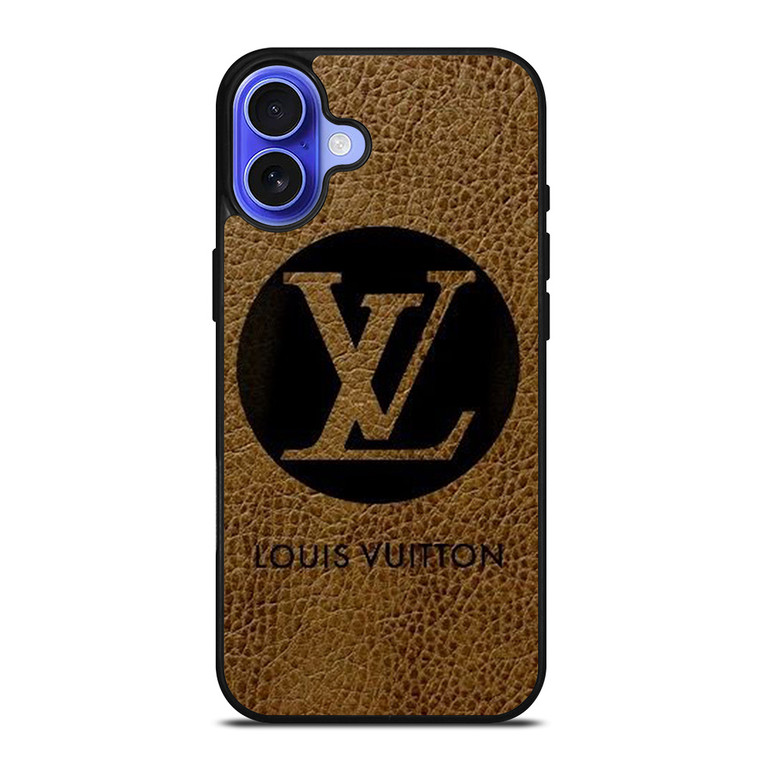 LOUIS VUITTON PARIS LV LOGO LEATHER iPhone 16 Case Cover LOUIS VUITTON PARIS LV LOGO LEATHER iPhone 16 Case Cover