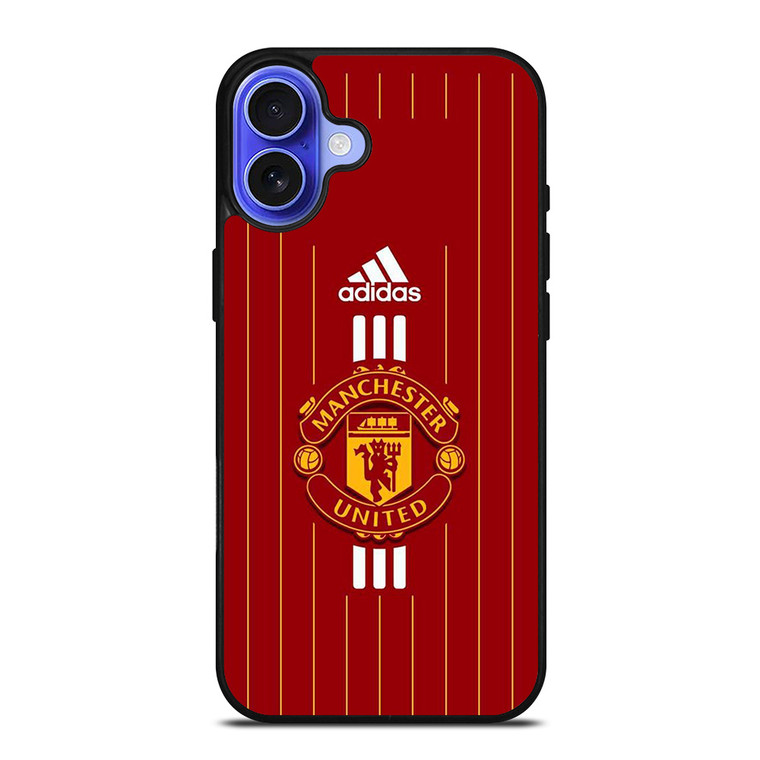 MANCHESTER UNITED FC LOGO FOOTBALL ADIDAS STRIPES iPhone 16 Case Cover MANCHESTER UNITED FC LOGO FOOTBALL ADIDAS STRIPES iPhone 16 Case Cover