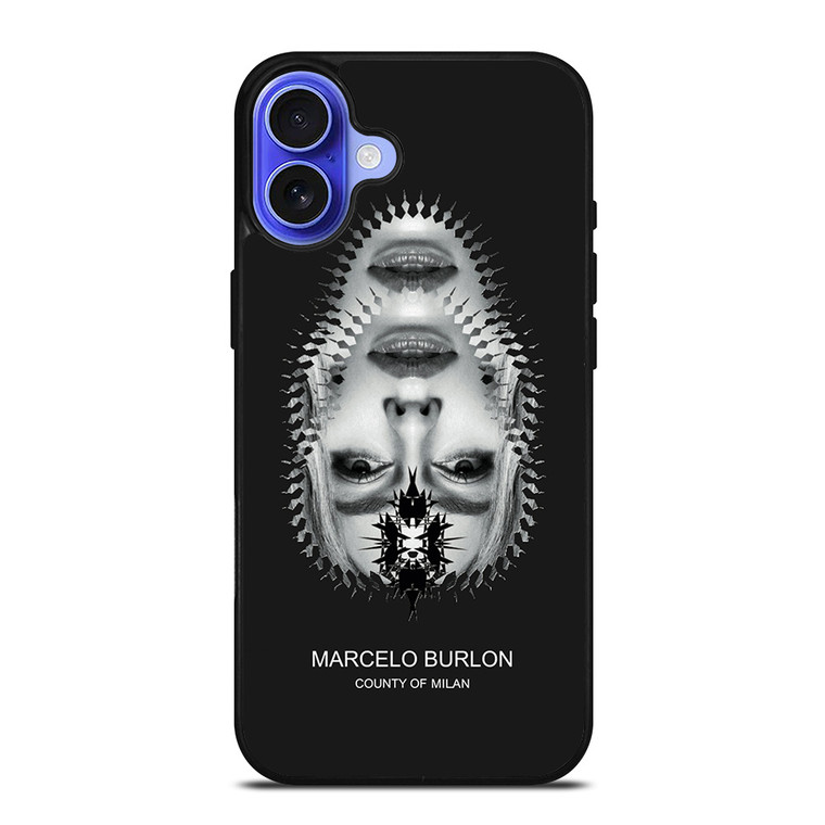 MARCELO BURLON MILAN UPSIDE DOWN FACE iPhone 16 Case Cover MARCELO BURLON MILAN UPSIDE DOWN FACE iPhone 16 Case Cover