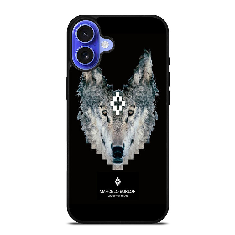 MARCELO BURLON WOLF LOGO iPhone 16 Case Cover MARCELO BURLON WOLF LOGO iPhone 16 Case Cover