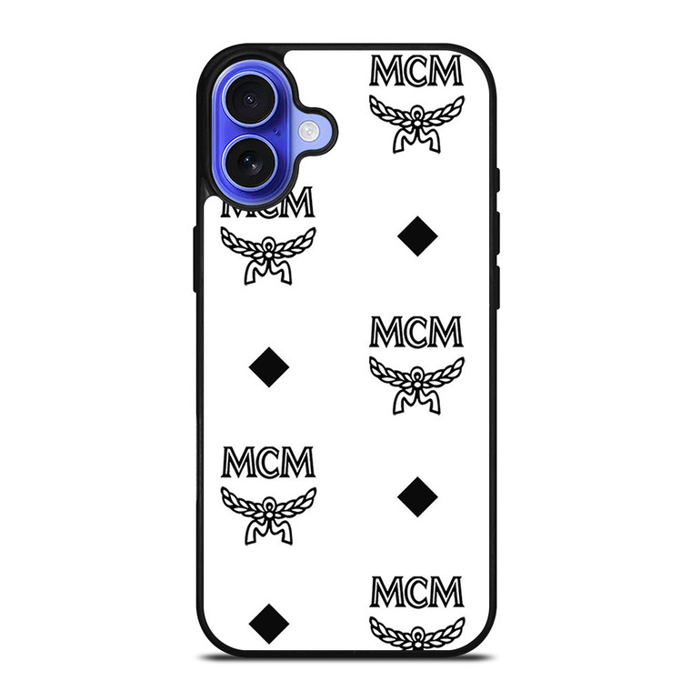 MCM WORLDWIDE LOGO WHITE iPhone 16 Case Cover