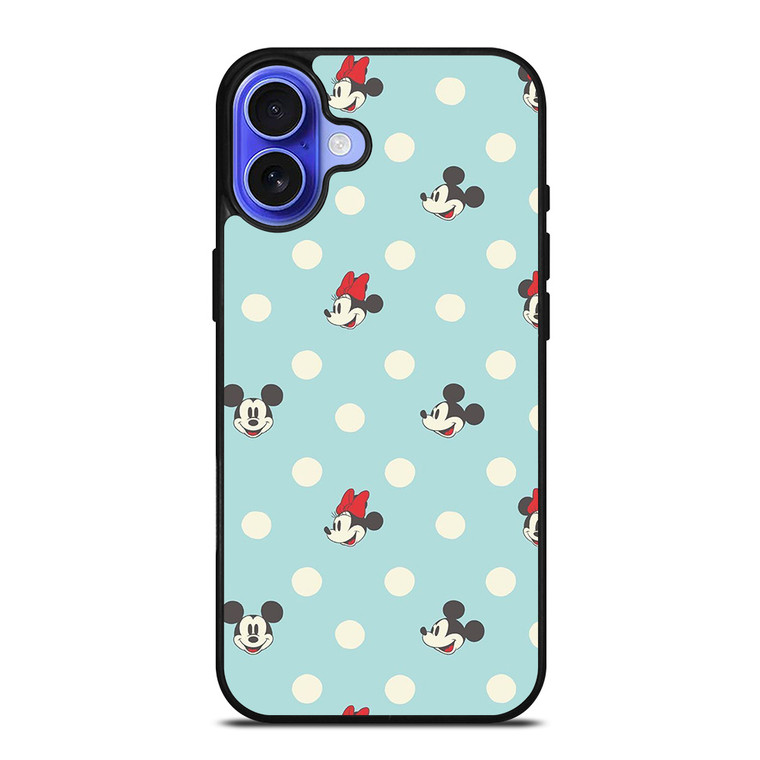 MICKEY AND MINNIE MOUSE DISNEY POLKADOTS iPhone 16 Case Cover